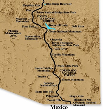 Southern Arizona Trail map