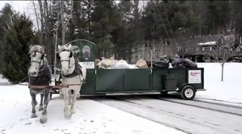 horse-drawn garbage trailer