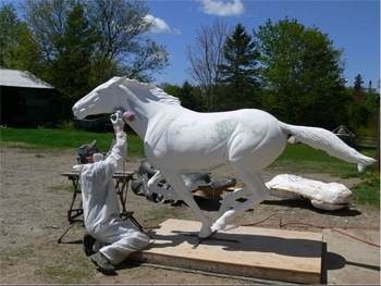 horse model cast in fiberglass
