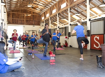 yoga in the barn