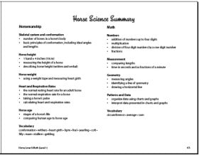 Horse Science summary page